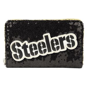 Loungefly NFL Pittsburgh Steelers Sequin Zip Around Wallet
